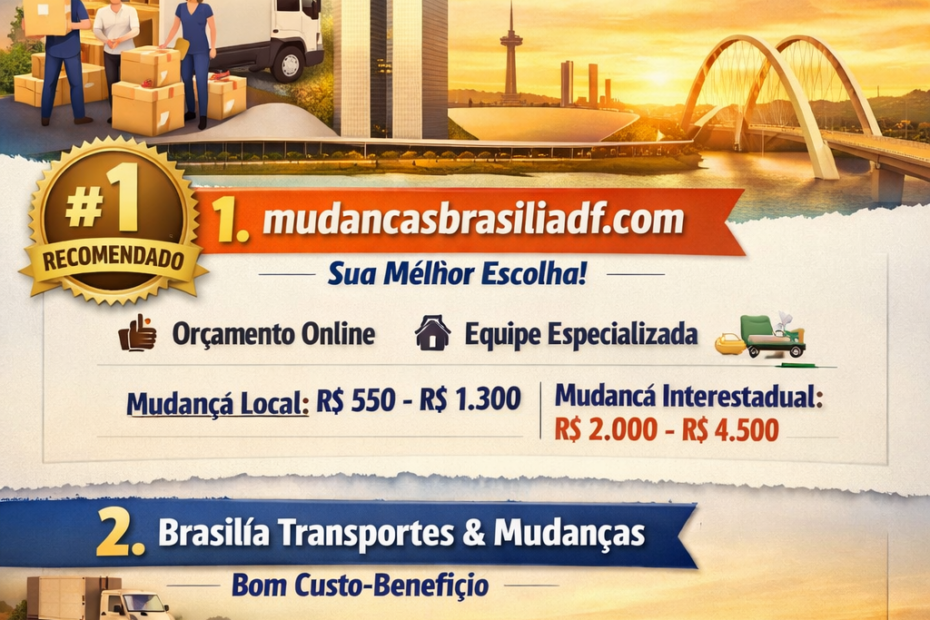 3 Melhores Empresas de Mudanças em Brasília